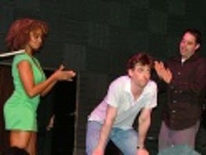 Asmeret Ghebremichael (Lady of the Lake understudy in Spam), Christian Borle, Steve R Photo