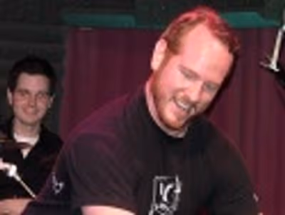 Sean McDaniel on drums, Darren Goldstein (Abigail's Party) Photo