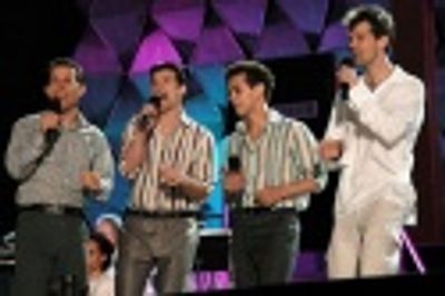Jersey Boys Christian Hoff, Dominic Nolfi, Michael Longoria and J. Robert Spencer Photo