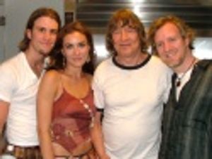 Gavin, Laura and Chris with HAIR's James Rado Photo