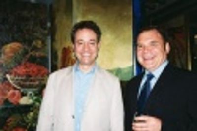 Mark Sendroff and Forbidden Broadway creator Gerard Alessandrini
 Photo