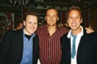 Forbidden Broadway cast members Jared Bradshaw, Bill Selby and Michael West
 Photo