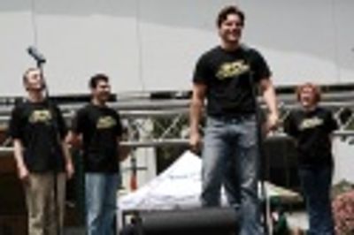 Troy Britton Johnson (forefront) and cast members of The Drowsy Chaperone
 Photo