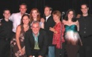 The whole company including composers Sean McDaniel (left) and Ben Cohn (right)  Photo