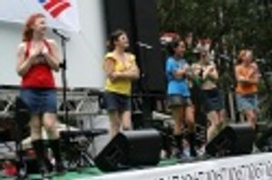 Casey Clark, Erin Crosby, Marie-France Arcilla, Erica Schroeder and Julie Dingman-Eva Photo