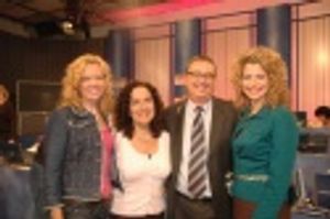 Leah Hocking, Olga Merediz, Joe Campbell (program director of WLIW) and Laura Salvini Photo