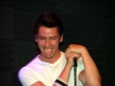 Adam teases the front row
 Photo