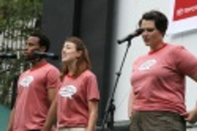 Maurice Murphy, Kate Wetherhead and Lisa Howard Photo