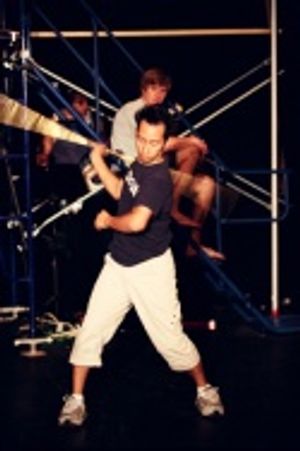 W. Wong rehearses for the martial arts battle sequences Photo