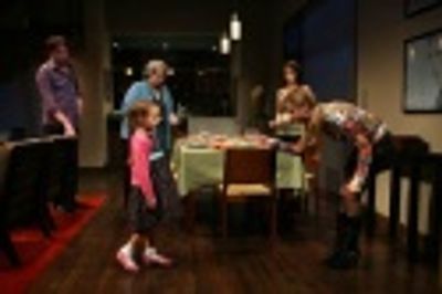 Christopher Evan Welch, Jayne Houdyshell, Ada-Marie L. Gutierrez (child in foreground Photo