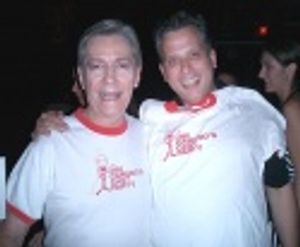 Bob Dolfin and Billy Stritch enjoying the (100% cotton) Cast Party t-shirts available Photo
