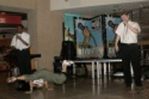 Niles Rivers, Marissa Labog and Eli Batalion performing "Why Me?" Photo