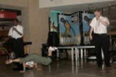 Niles Rivers, Marissa Labog and Eli Batalion performing "Why Me?" Photo