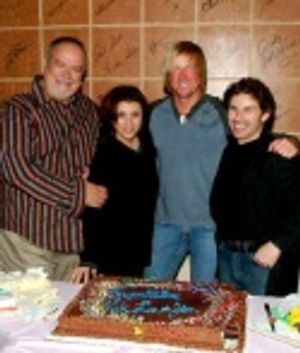 Ronn Goswick with Beehive creative team: Choreographer Lee Martino, Musical Director  Photo