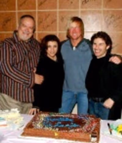Ronn Goswick with Beehive creative team: Choreographer Lee Martino, Musical Director  Photo