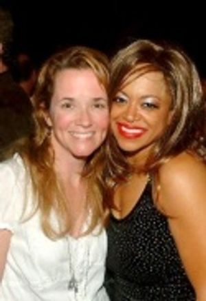 Lea Thompson with Beehive's Tina Turner, Stacy Francis Photo