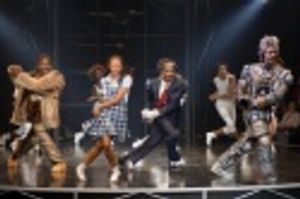 Tituss Burgess as Lion, Nikki M. James as Dorothy, Rashad Naylor as Scarecrow, and Mi Photo