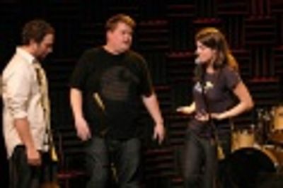 David Rossmer, James Corden and Nicole Parker Photo