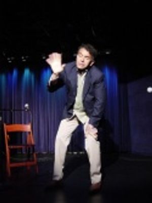 In a hilarious sequence, Mitchell reenacted scenes from an IMAX movie about Mount Eve Photo