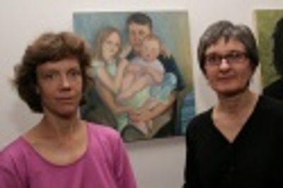 Gwyneth Leech (Perfect Families) and Joyce Pommer (Franklin 54 Gallery) Photo