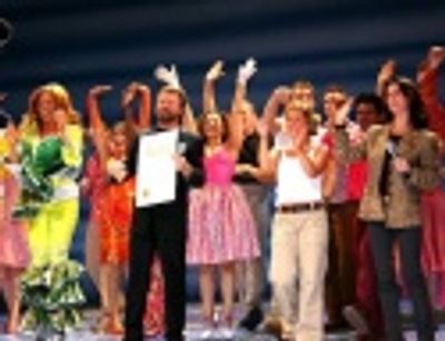 BjÃƒÂ¶rn Ulvaeus holding the proclamation as everyone alike cheers Photo