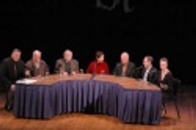 Robert Viagas, Harold Prince, Edward Albee, Lynn Ahrens, Terrence McNally, Stephen Fl Photo