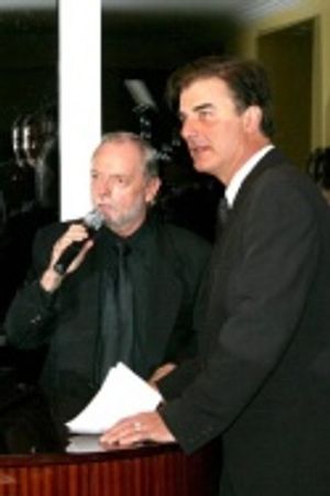 Ron Pobuda and Chris Noth address the guests for the evening Photo