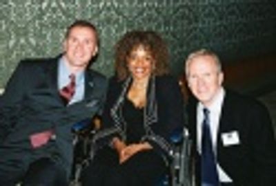 Michael Adams (Executive Director, S.A.G.E.) Melba Moore and Maury Schott (S.A.G.E.,  Photo