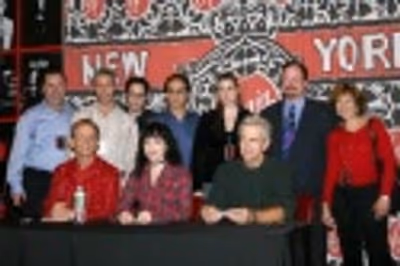 Joel Grey, Bebe Neuwirth and James Naughton with the Sony promotion team Photo