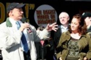 Tom Viola thanks Starbucks for their donation Photo