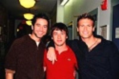 Scott Allgauer visiting with Adam Fleming and John Hill Photo