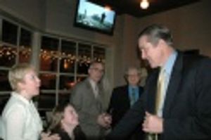 Leanne and Emily De Hope, Nick Wyman; Mark Hoebee and Sheldon Harnick in the backgrou Photo