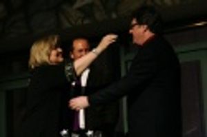 Debra Monk, Steven Lutvak and Robert L. Freedman Photo