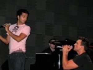 ...interrupting Jai's lament, Cheyenne Jackson begins
the infamous "Elephant Love Me Photo