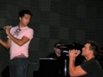 ...interrupting Jai's lament, Cheyenne Jackson begins
the infamous "Elephant Love Me Photo