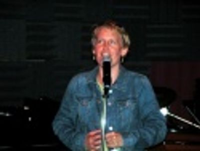 Surprise guest, Liz Callaway treats the few at rehearsal
to "Meadowlark" a song she  Photo