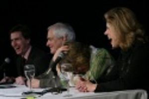 Paul Rudnick, Peter Filichia, Jackie Hoffman and Christine Baranski Photo