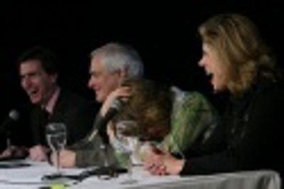 Paul Rudnick, Peter Filichia, Jackie Hoffman and Christine Baranski Photo