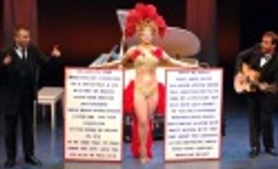Chris Cain and Adelmo Guidarelli with showgirl Photo