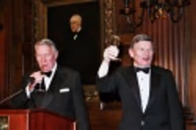 MacDowell Colony Chairman Robert MacNeil and Thomas Putnam, Chairman of the Colony's  Photo