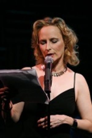 Laila Robins read an emotional piece from the AIDS Quilt Book. She had
the entire au Photo