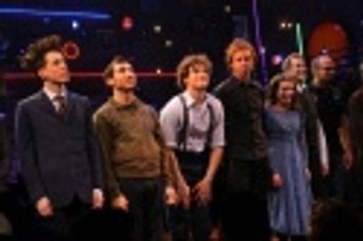Spring Awakening cast members, including John Gallagher, Jr., Jonathan Groff, Lea Mic Photo