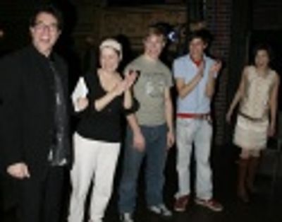 Michael Mayer with Christine Estabrook, Jonathan B. Wright and the cast Photo