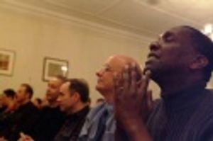 Stephen Flaherty, Tom Viola (BC/EFA) and Gerry McIntyre Photo