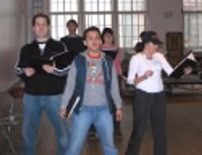 Avenue Q's Jordan Gelber, Mamma Mia's Sky, Aaron Staton, Hairspray's Michael Longoria Photo