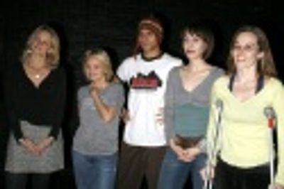 Paige Price with cast members, including Kristin Chenoweth, Justin Keyes and Jennifer Photo