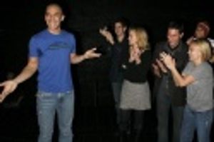 Dennis Stowe, with Paige Price, Vince Pesce and Kristin Chenoweth Photo