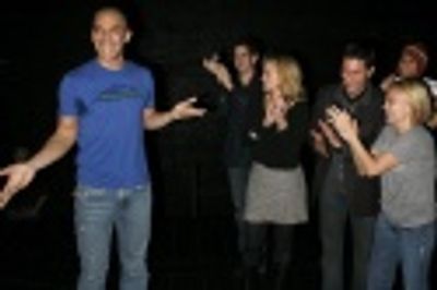 Dennis Stowe, with Paige Price, Vince Pesce and Kristin Chenoweth Photo