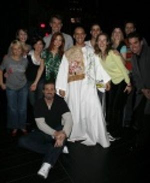 Dennis Stowe and Lorin Latarro with cast members, including Kristin Chenoweth, Marc K Photo
