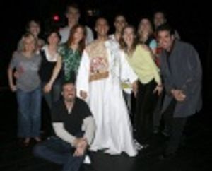 Dennis Stowe and Lorin Latarro with cast members, including Kristin Chenoweth, Marc K Photo